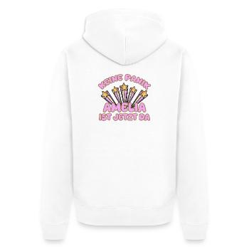 Spruch Amelia - Unisex Premium Bio Zip Hoodie - Weiß - Hinten - Thijin (182cm)