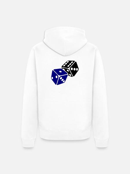 Blue Cube Minimal Design - Unisex Premium Organic Zip Hoodie - white
