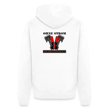 V8 Motor Wut Gegen Armut - Unisex Premium Bio Zip Hoodie - Weiß - Hinten - Thijin (182cm)