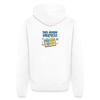 Tiny Human Interpreter  - Unisex Premium Organic Zip Hoodie - white - Back - Thijin (182cm)