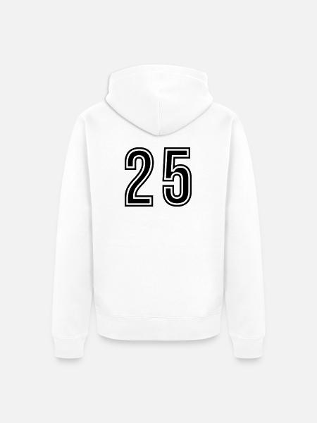 25 Number symbol - Unisex Premium Organic Zip Hoodie - white