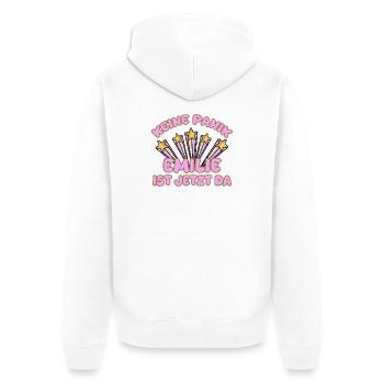 Spruch Emilie - Unisex Premium Bio Zip Hoodie - Weiß - Hinten - Thijin (182cm)