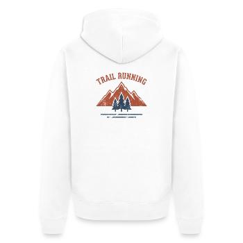 Trailrunning - Unisex Premium Bio Zip Hoodie - Weiß - Hinten - Thijin (182cm)