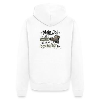 Beschäftigt tun wie ein faules Faultier - Unisex Premium Bio Zip Hoodie - Weiß - Hinten - Thijin (182cm)