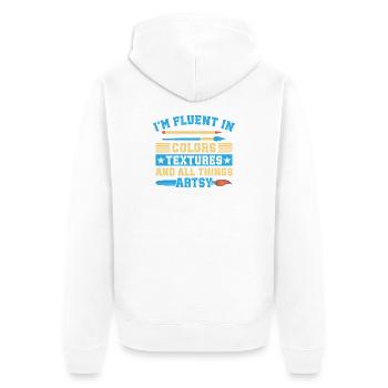 Artist Painter Graphic Fluent In Colors Textures - Unisex Premium Bio Zip Hoodie - Weiß - Hinten - Thijin (182cm)