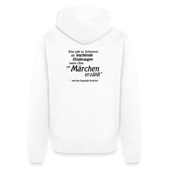 Märchen Copyright - Unisex Premium Bio Zip Hoodie - Weiß - Hinten - Thijin (182cm)