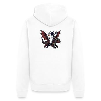 Astronautenreiter auf Dragon - Unisex Premium Bio Zip Hoodie - Weiß - Hinten - Thijin (182cm)