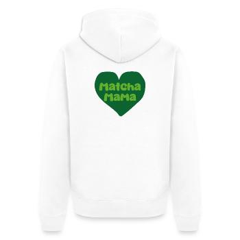 Matcha Mama Heart - Unisex Premium Organic Zip Hoodie - white - Back - Thijin (182cm)