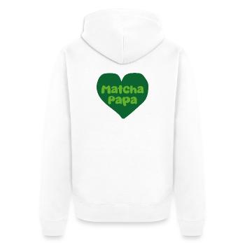 Matcha Dad Heart Design - Veste à capuche bio Premium Unisexe - blanc - Dos - Thijin (182cm)