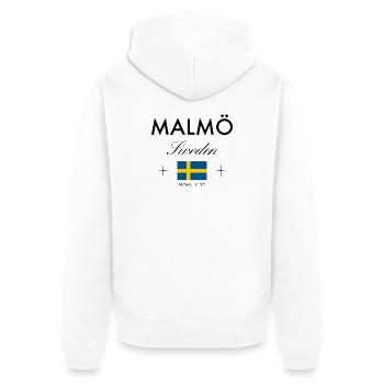 Malmö Sweden Coordinates Travel Souvenir - Unisex Premium Organic Zip Hoodie - white - Back - Thijin (182cm)