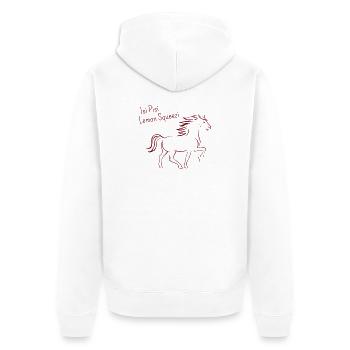 Isi Pisi Lemon Squeezi Bourgogne par Maison Bichon - Veste à capuche bio Premium Unisexe - blanc - Dos - Thijin (182cm)