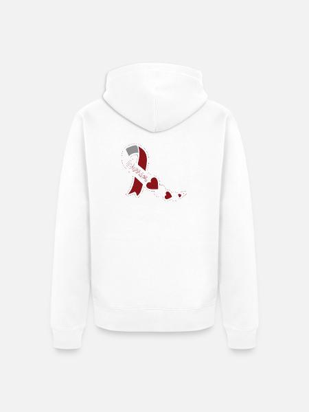 Kehlkopfkrebs - Unisex Premium Bio Zip Hoodie - Weiß