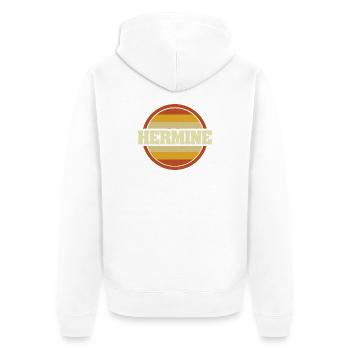 Hermine als Legendaer - Unisex Premium Bio Zip Hoodie - Weiß - Hinten - Thijin (182cm)
