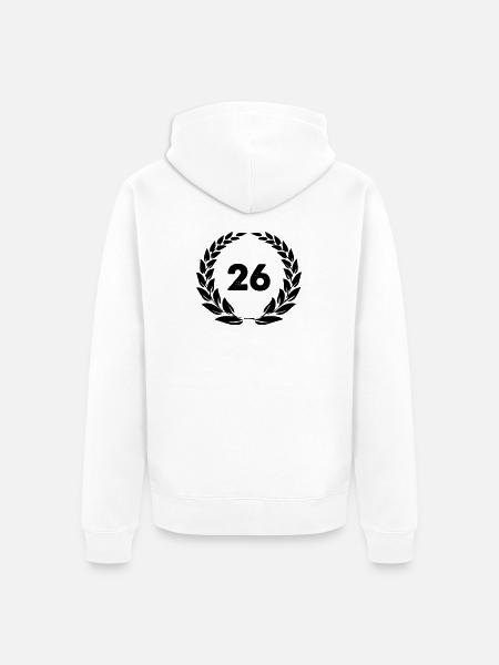 26 - Unisex Premium Bio Zip Hoodie - Weiß