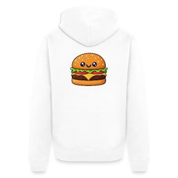 Kuscheliger Hamburger Cartoon - Unisex Premium Bio Zip Hoodie - Weiß - Hinten - Thijin (182cm)