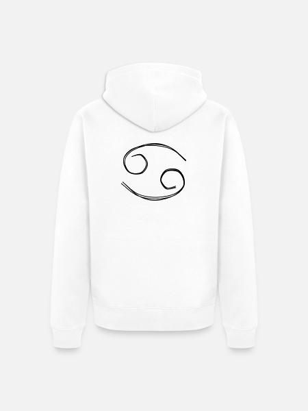 Sternzeichen Krebs handgezeichnet - Unisex Premium Bio Zip Hoodie - Weiß