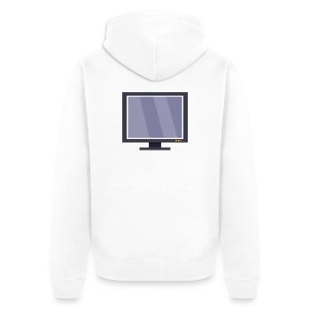 Fernsehen - Unisex Premium Bio Zip Hoodie - Weiß - Hinten - Thijin (182cm)