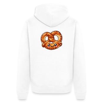 Niedliches Brezelgesicht - Unisex Premium Bio Zip Hoodie - Weiß - Hinten - Thijin (182cm)