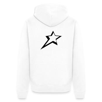 stars - Unisex Premium Organic Zip Hoodie - white - Back - Thijin (182cm)