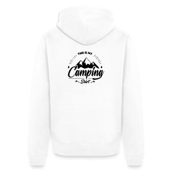 C'est ma chemise de camping - Veste à capuche bio Premium Unisexe - blanc - Dos - Thijin (182cm)