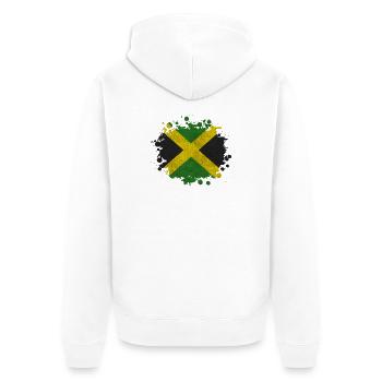 Jamaïque Jamaïque Taches Caraïbes Cadeau - Veste à capuche bio Premium Unisexe - blanc - Dos - Thijin (182cm)