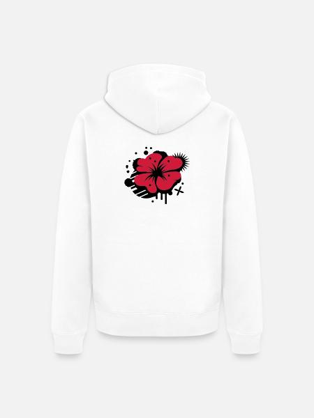 Klatschmohn als Graffiti - Unisex Premium Bio Zip Hoodie - Weiß