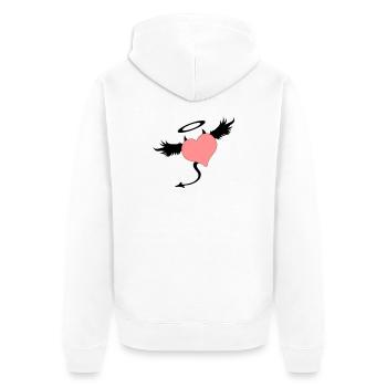 angel devil symbol - Unisex Premium Organic Zip Hoodie - white - Back - Thijin (182cm)