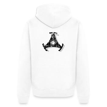 Single Stern Schallplatten Adapter 45 rpm Shadow - Unisex Premium Bio Zip Hoodie - Weiß - Hinten - Thijin (182cm)