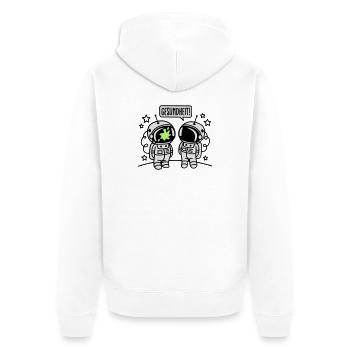 Gesundheit! - Unisex Premium Bio Zip Hoodie - Weiß - Hinten - Thijin (182cm)