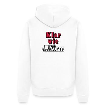 Korn , Party , Weizenkorn ,Klar wie Korn (25) - Unisex Premium Bio Zip Hoodie - Weiß - Hinten - Thijin (182cm)