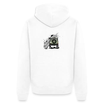 Defender Splash Rear - Unisex Premium Organic Zip Hoodie - white - Back - Thijin (182cm)