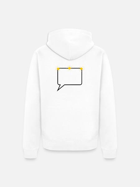 Sprechblase Comic selbst gestalten personalisieren - Unisex Premium Bio Zip Hoodie - Weiß