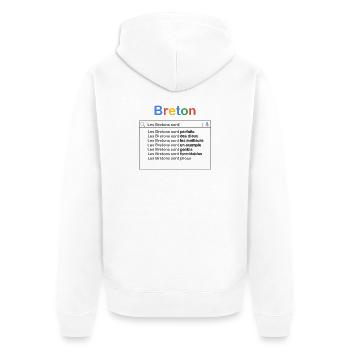Breton recherche - Veste à capuche bio Premium Unisexe - blanc - Dos - Thijin (182cm)