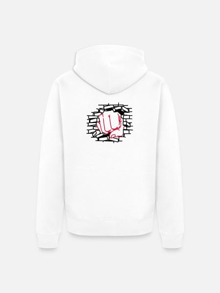 Fist dick, fist, beating - Unisex Premium Organic Zip Hoodie - white