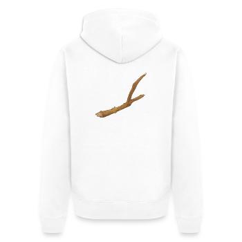 a piece of broken branch of a tree - Unisex Premium Organic Zip Hoodie - white - Back - Thijin (182cm)