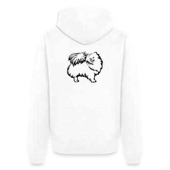 Dwarf spitz - Unisex Premium Organic Zip Hoodie - white - Back - Thijin (182cm)