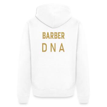 Barber DNA design in retro style - Unisex Premium Organic Zip Hoodie - white - Back - Thijin (182cm)