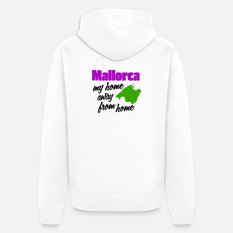 Majorque – ma deuxième maison - Veste à capuche bio Premium Unisexe - blanc