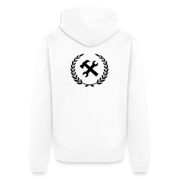 Tool logo for construction worker - Unisex Premium Organic Zip Hoodie - white - Back - Thijin (182cm)
