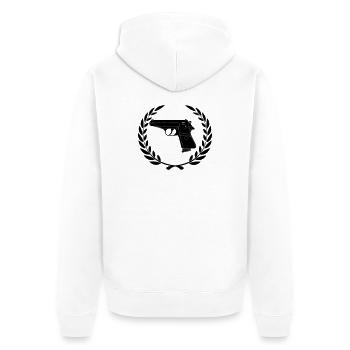 Walther in laurel wreath - Unisex Premium Organic Zip Hoodie - white - Back - Thijin (182cm)