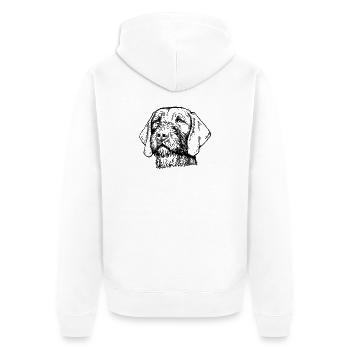 Magyar Viszla Drahthaar 01 s - Unisex Premium Bio Zip Hoodie - Weiß - Hinten - Thijin (182cm)