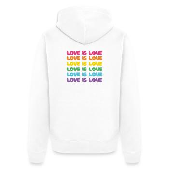 Mois de la fierté - L’amour c’est l’amour - Veste à capuche bio Premium Unisexe - blanc - Dos - Thijin (182cm)