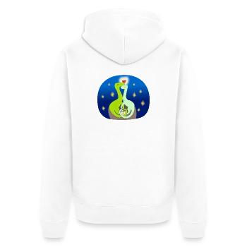 Compsognate in der Liebe - Unisex Premium Bio Zip Hoodie - Weiß - Hinten - Thijin (182cm)