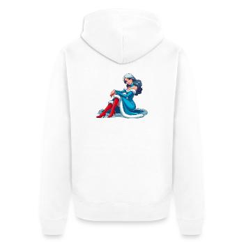 Ded Moroz Snegurotschka russischer Weihnachtsmann - Unisex Premium Bio Zip Hoodie - Weiß - Hinten - Thijin (182cm)