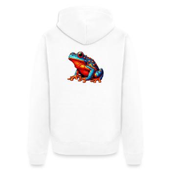 Frosch - Unisex Premium Bio Zip Hoodie - Weiß - Hinten - Thijin (182cm)