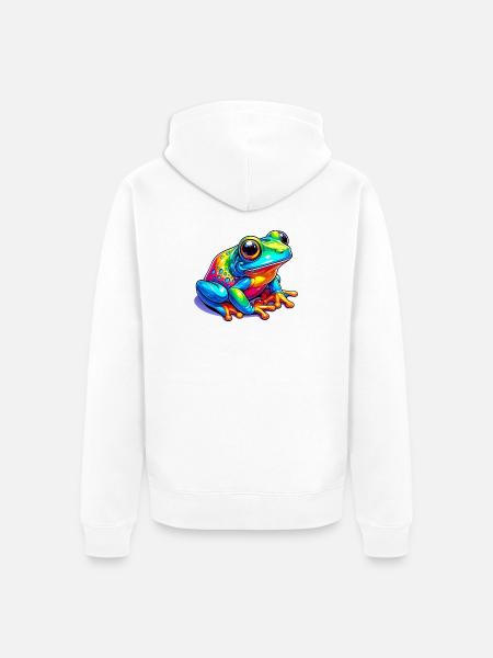 Frog - Unisex Premium Organic Zip Hoodie - white