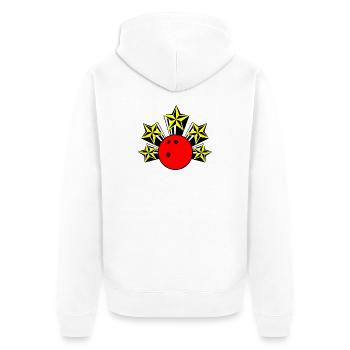 Bowling ball with stars - Unisex Premium Organic Zip Hoodie - white - Back - Thijin (182cm)