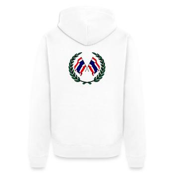 Drapeaux de la Thaïlande en couronne de laurier - Veste à capuche bio Premium Unisexe - blanc - Dos - Thijin (182cm)