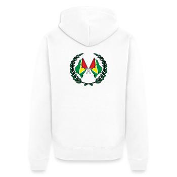 Drapeaux Guyane en couronne de laurier - Veste à capuche bio Premium Unisexe - blanc - Dos - Thijin (182cm)