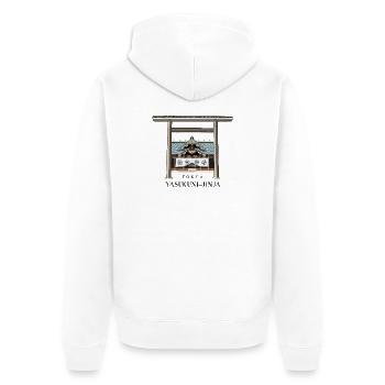 Tokyo, Torii and Haiden Drawing, Yasukuni-jinja - Unisex Premium Organic Zip Hoodie - white - Back - Thijin (182cm)